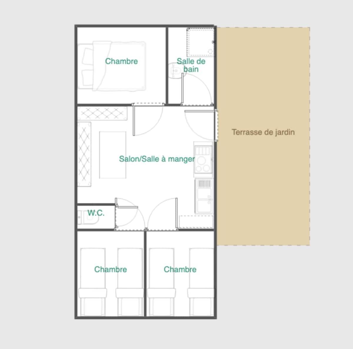 Bungalow 3 Chambres Pour 6 Pers Avec Climatisation Camping 3 Etoiles Samoëns Eksteriør bilde